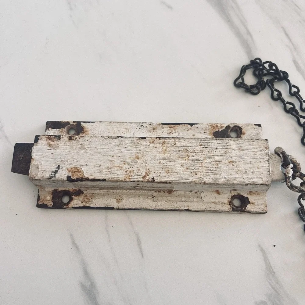 Antique Victorian Eastlake Style Cast Iron French Door Top Pull Chain Latch A‎